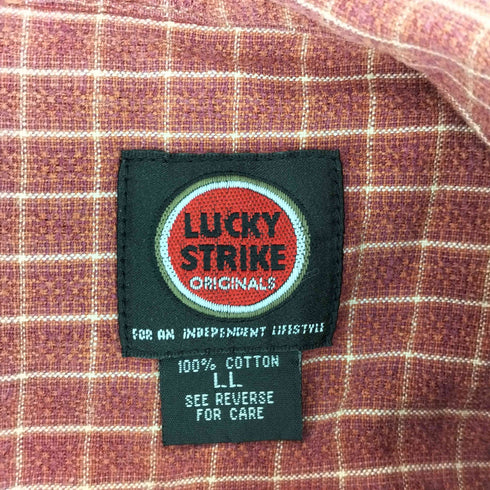 ラッキーストライク LUCKY STRIKE チェック柄 ジップアップシャツジャケット メンズ LL