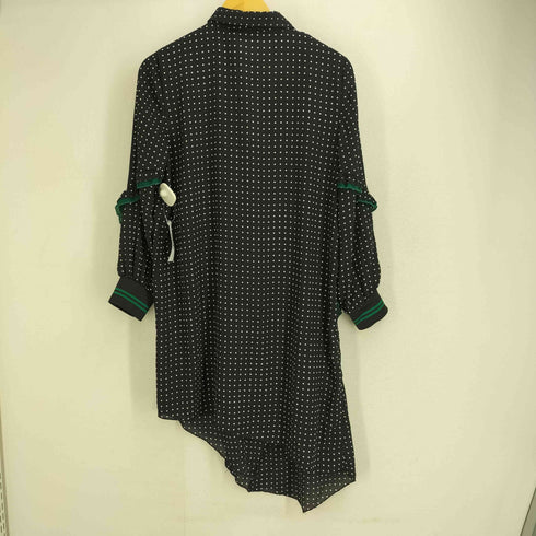 ザラ ZARA スナップアシンメトリー可 フリルドットシャツワンピース 袖リブ レディース USA M