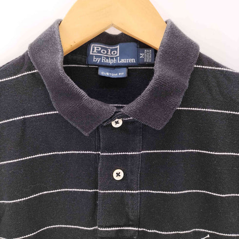 ポロバイラルフローレン Polo by RALPH LAUREN ポニー刺繍 鹿の子 ボーダー ポロシャツ メンズ M