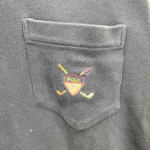 ポロバイラルフローレン Polo by RALPH LAUREN 90S ゴルフワッペン サイドスリット タートルネック スウェット メンズ import:S