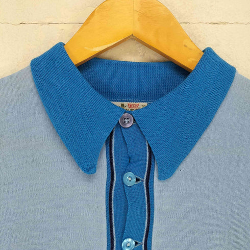 70s プラボタン アクリルニット長袖ポロシャツ メンズ EUR:50