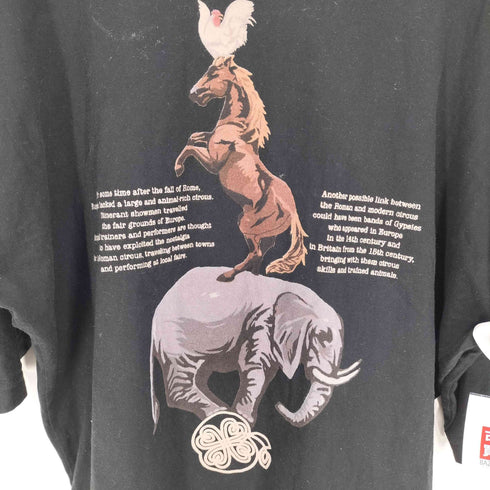 シャリーフ SHAREEF 象 馬 鶏 アニマル プリント Q/S Tシャツ メンズ JPN:1