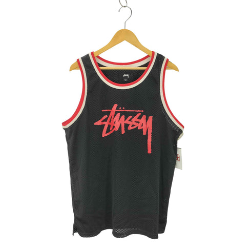 ステューシー Stussy tank top ロゴプリントメッシュタンクトップ メンズ L