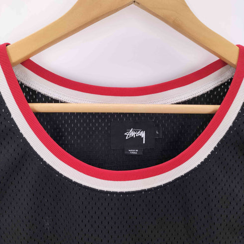 ステューシー Stussy tank top ロゴプリントメッシュタンクトップ メンズ L