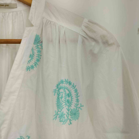 ヌキテパ NE QUITTEZ PAS 24ss Poplin Paisley Embroidery Tired Dress ポプリン ペイズリー エンブロイダリー ワンピース レディース JPN:S