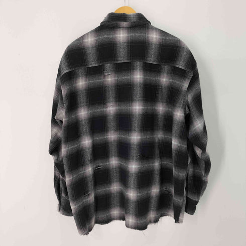 フリークスストア FREAKS STORE ダメージ加工 L/S オンブレチェックシャツ メンズ JPN:L
