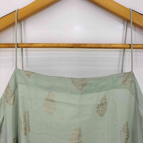ヌキテパ NE QUITTEZ PAS 23ss COTTON VOILE FOIL FLOWERP 箔プリント キャミワンピース レディース FREE