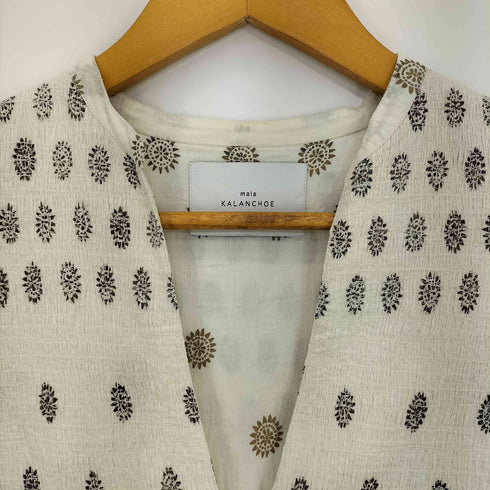 ヌキテパ NE QUITTEZ PAS Cotton Silk Gold Print Embroidery Gown コットン シルク ゴールドプリント エンブロイダリー ガウン レディース