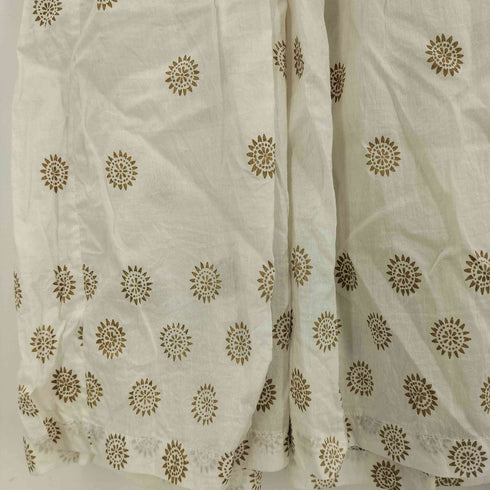 ヌキテパ NE QUITTEZ PAS Cotton Silk Gold Print Embroidery Gown コットン シルク ゴールドプリント エンブロイダリー ガウン レディース