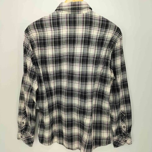 バーバリーブラックレーベル BURBERRY BLACK LABEL ホースロゴ刺繍 フラップポケット L/S チェック シャツ メンズ 3