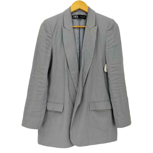 ザラ ZARA レーヨンポリ ノーボタン テーラードジャケット レディース import:S