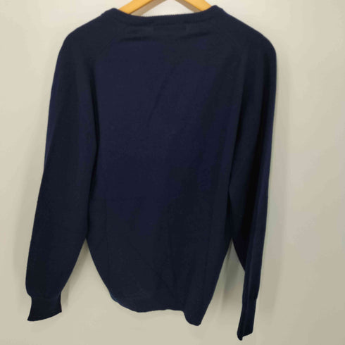 バーバリーズ BURBERRYS 英国製 100% PURE LAMBSWOOL ホースロゴ刺繍 Vネック プルオーバー ニット メンズ 42