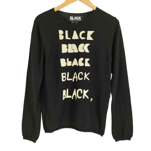 ブラックコムデギャルソン BLACK COMME des GARCONS 11aw BLACK 縦刺繍 ウールニット メンズ S