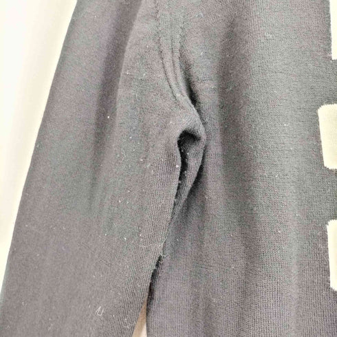 ブラックコムデギャルソン BLACK COMME des GARCONS 11aw BLACK 縦刺繍 ウールニット メンズ S