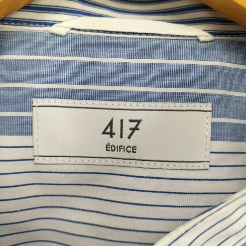 フォーワンセブンバイエディフィス 417 by EDIFICE スタンドカラー ランダムストライプ シャツ メンズ JPN:S