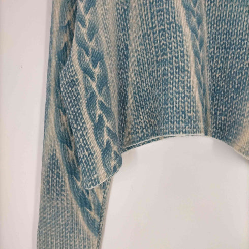the open product CABLE KNITTING GRAPHIC SWEATSHIRT レディース 1