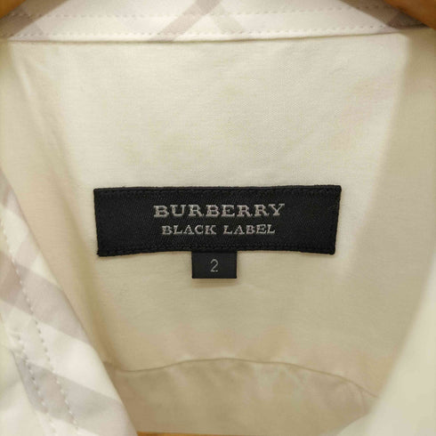 バーバリーブラックレーベル BURBERRY BLACK LABEL ワンポイント刺繍S/Sシャツ メンズ 2