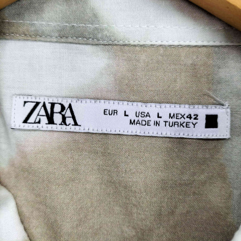 ザラ ZARA 総柄 レギュラーカラー半袖シャツ メンズ JPN:L
