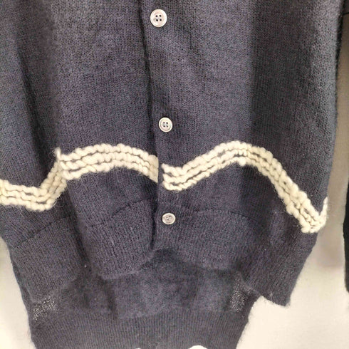 コムデギャルソンオムプリュス COMME des GARCONS HOMME PLUS 13aw the Tree of Youth ツリーオブユース期 モヘア混 貝ボタン アシンメトリー 刺繍カーディガン メンズ S