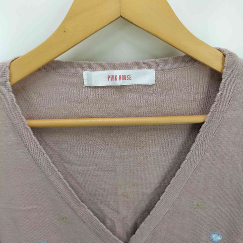 ピンクハウス PINK HOUSE 17SS ピンク小花刺繍カーディガン レディース FREE