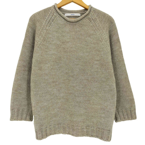 オムネス OMNES アルパカ混 ローゲージ衿くるくるプルオーバーニット レディース FREE