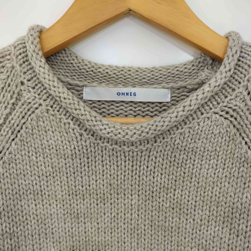オムネス OMNES アルパカ混 ローゲージ衿くるくるプルオーバーニット レディース FREE