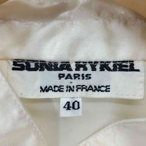 ソニアリキエル SONIA RYKIEL フランス製 バンドカラー サテン ポリ シャツ ブラウス レディース FR:40