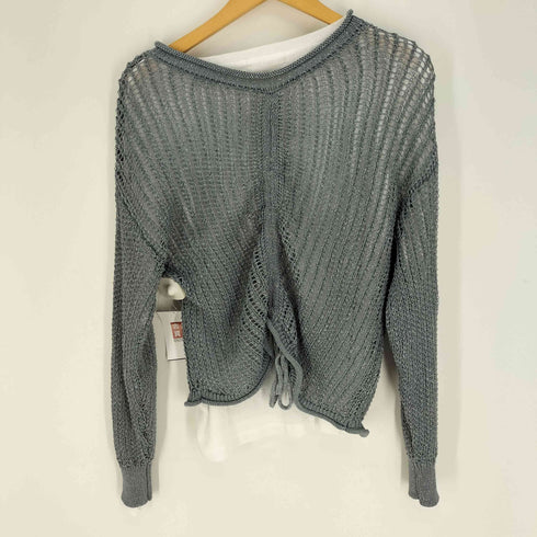 25SS JUST COLLECTION SET2点 2wa yシャーリングニット+インナー アンサンブル レディース FREE