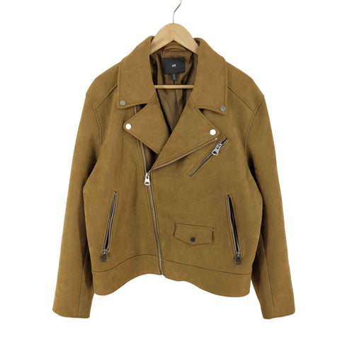 エイチアンドエム H&M フェイクスウェード ダブルライダースジャケット メンズ import:L