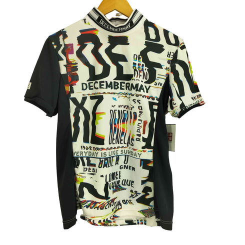 DECEMBERMAY 総柄 ハイネック 半袖Tシャツ メンズ M