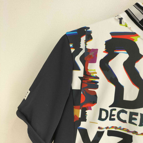 DECEMBERMAY 総柄 ハイネック 半袖Tシャツ メンズ M