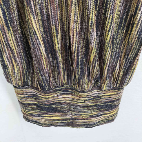 ミッソーニ MISSONI MARE イタリア製 ラメ総柄 透かし編みニットソー レディース S