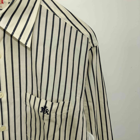 バラクータ BARACUTA ロゴ刺繍 L/S ストライプ シャツ メンズ import:M