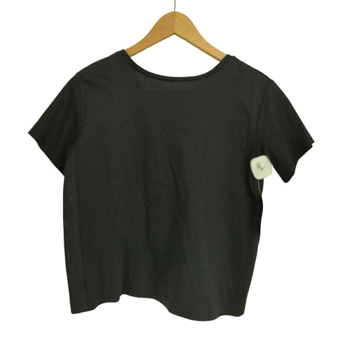 ディーゼル DIESEL バックオープン ロゴ刺繍テープ メッシュ切替 カットソー 短丈 レディース XS