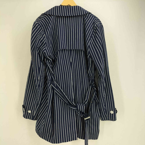 ローレンラルフローレン LAUREN RALPH LAUREN ベルテッド ストライプトレンチハーフコート レディース L