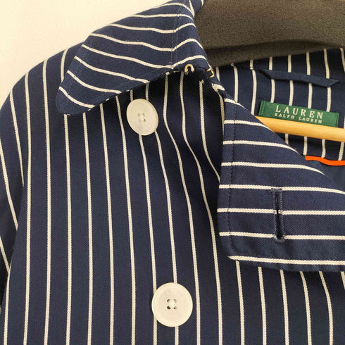 ローレンラルフローレン LAUREN RALPH LAUREN ベルテッド ストライプトレンチハーフコート レディース L