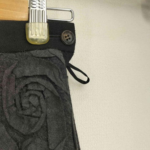 トリココムデギャルソン tricot COMME des GARCONS 00aw フリルテープデザイン ウールギャバロングスカート レディース M