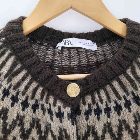 ザラ ZARA JACQUARD KNIT CARDIGAN レディース import:M