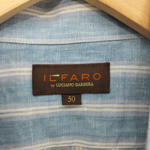 イルファーロ ILFARO リネン100 ボタンダウンストライプシャツ メンズ JPN:50