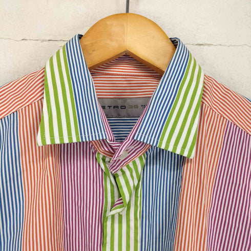 エトロ ETRO マルチカラー ストライプ レギュラーカラーシャツ メンズ 39