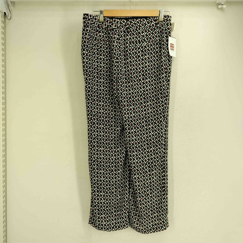 プラダ PRADA 総柄 センタープレスポリスラックス レディース 42