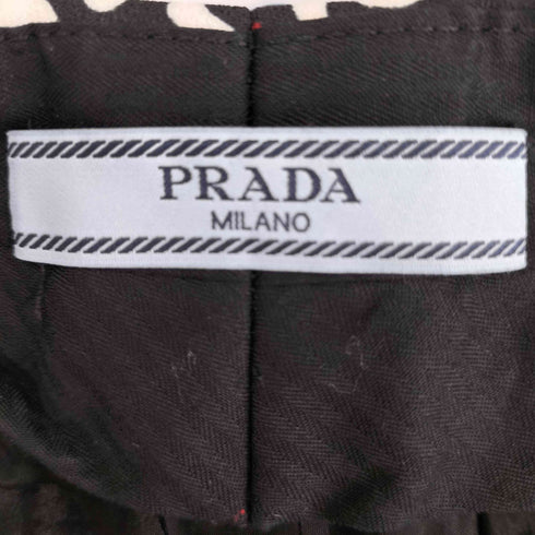 プラダ PRADA 総柄 センタープレスポリスラックス レディース 42
