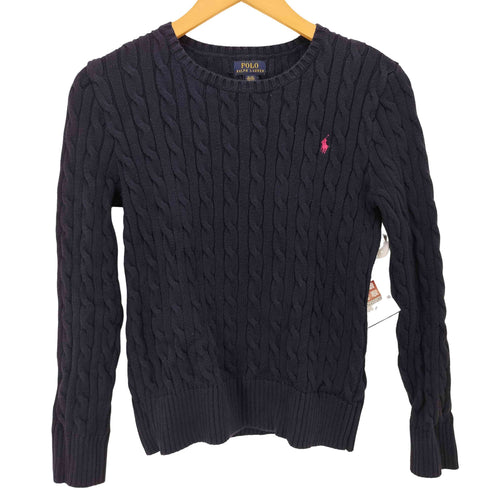 ポロラルフローレン POLO RALPH LAUREN ポニー刺繍 ケーブル編み コットンニット レディース import:XL