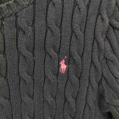 ポロラルフローレン POLO RALPH LAUREN ポニー刺繍 ケーブル編み コットンニット レディース import:XL