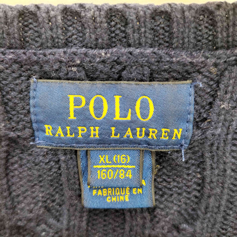 ポロラルフローレン POLO RALPH LAUREN ポニー刺繍 ケーブル編み コットンニット レディース import:XL