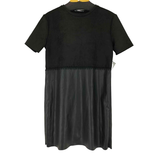 ザラ ZARA レザー切替ワンピース レディース import:S
