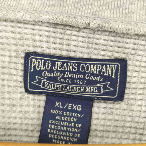 ポロジーンズカンパニーラルフローレン POLO JEANS COMPANY RALPH LAUREN ロゴ刺繍ヘンリーネックサーマルカットソー メンズ XL