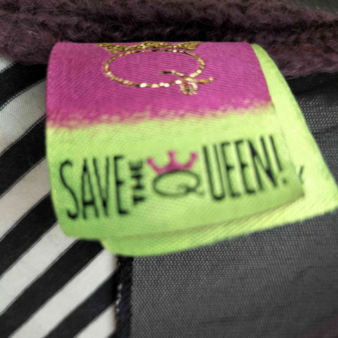 SAVE THE QUEEN モヘア混 シアー切替 ドッキングニット レディース L