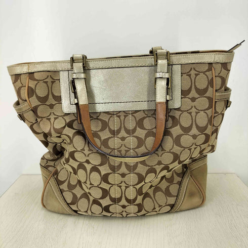 コーチ COACH 00S スエード 切り替え シグネチャー トート バッグ 05年製 レディース