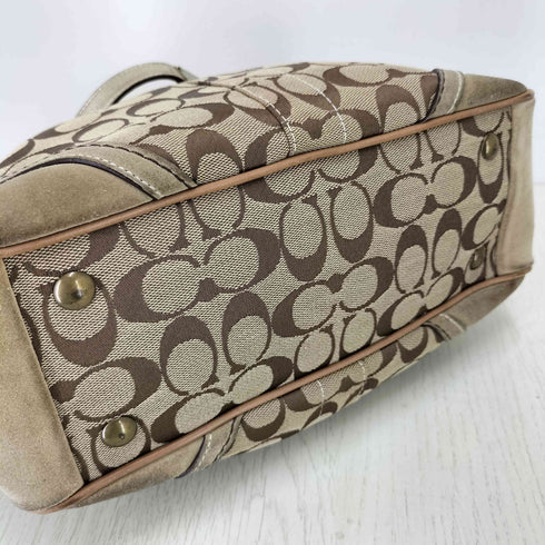 コーチ COACH 00S スエード 切り替え シグネチャー トート バッグ 05年製 レディース